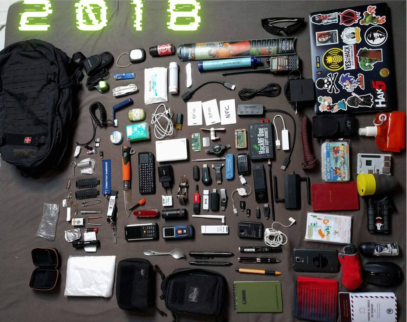 Sac à dos d'un hacker